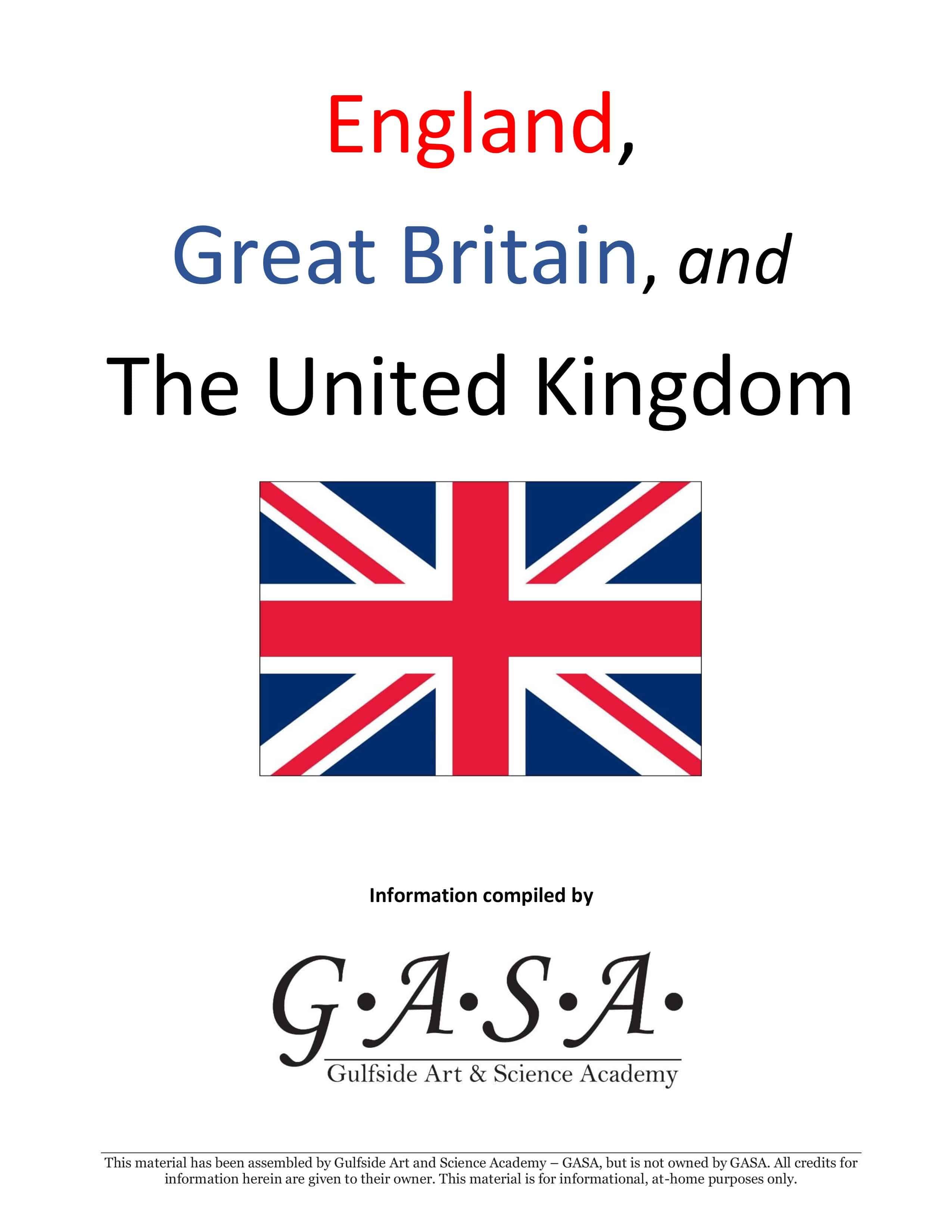 Homeschool England, Great Britain Unit Study