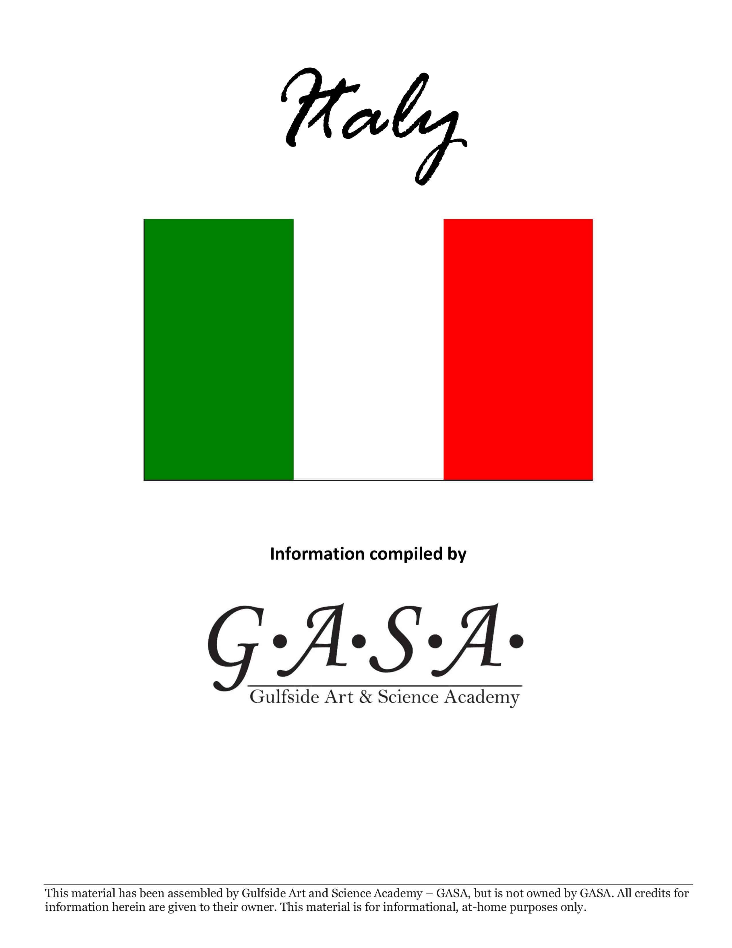Homeschool Unit Study Italy